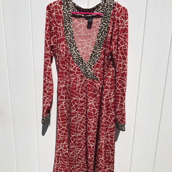 red zebra print wrap dress